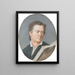 Retrato de un hombre leyendo - William Berczy — cuadro enmarcado en la pared