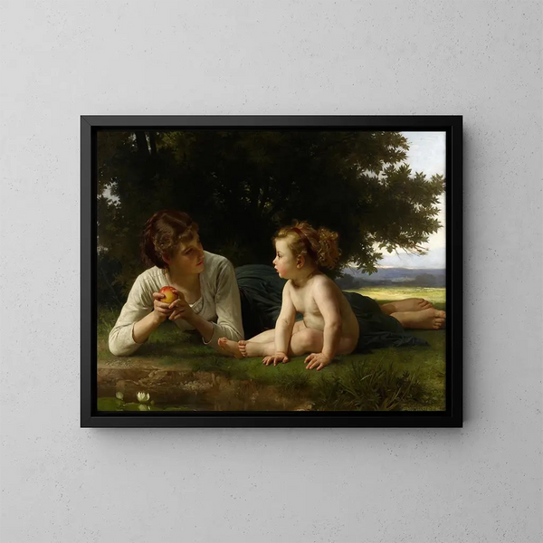 Tentación - William Bouguereau — cuadro enmarcado en la pared