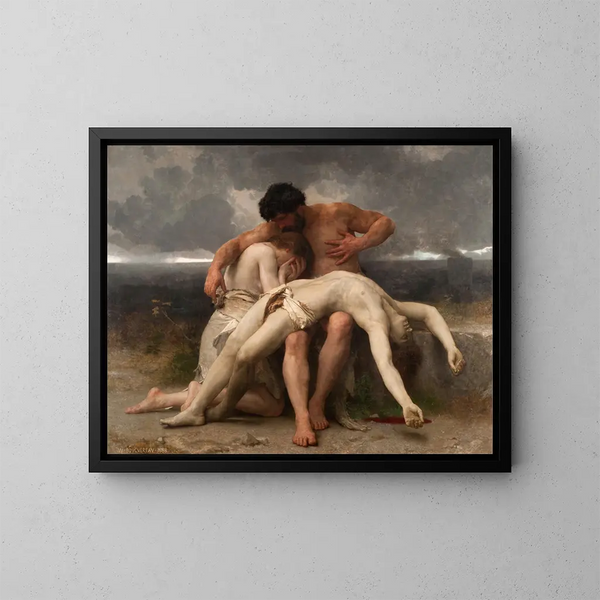 El Primer Duelo - William Bouguereau — cuadro enmarcado en la pared