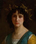 Cabeza de una italiana con una corona de laurel Head of an Italian Girl with a Laurel Wreath - William Bouguereau — vista de la obra