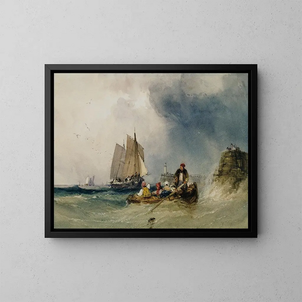Entrada en el puerto - William Callow — cuadro enmarcado en la pared