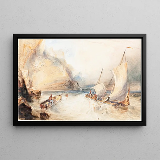William Callow - Fishing Boats off a Rocky Coast.webp