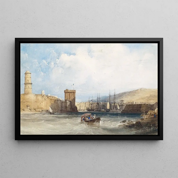 L'Entrée du port de Marseille - William Callow — cuadro enmarcado en la pared
