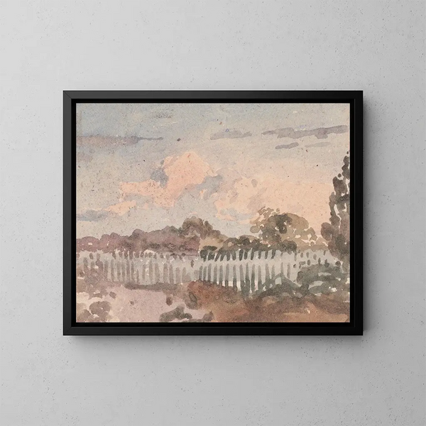 Paisaje con cerca - William Collins — cuadro enmarcado en la pared