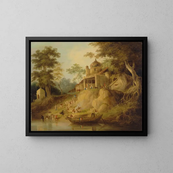 The Banks of the Ganges - William Daniell — framed artwork on a wall