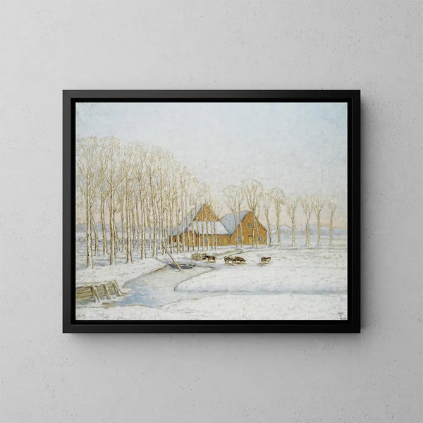 Paisaje de invierno - William Degouve de Nuncques — cuadro enmarcado en la pared