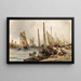 Pescadores en el Puerto - William Edward Webb — cuadro enmarcado en la pared