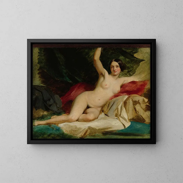 Nu femenino alargado - William Etty — cuadro enmarcado en la pared