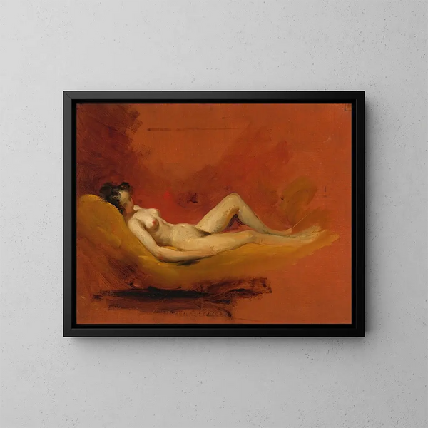 Estudio de un desnudo femenino - William Etty — cuadro enmarcado en la pared