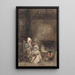 a woman and a child near a fireplace - William Evans de Bristol — framed artwork on a wall