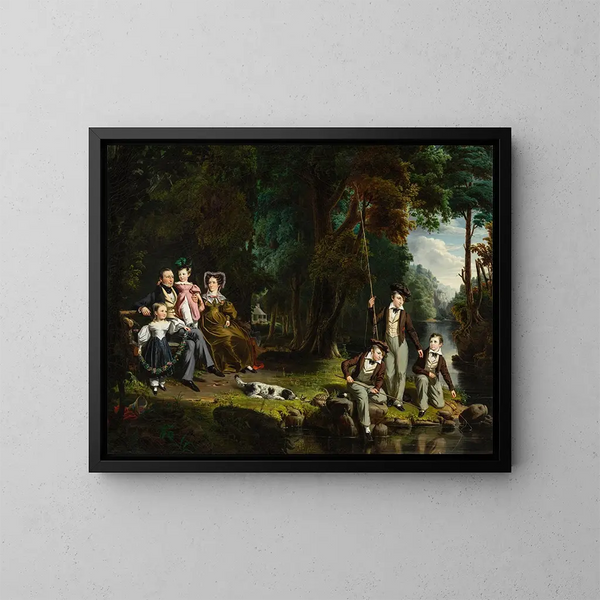 Alexander Masterton and his wife and children - William Hamilton — framed artwork on a wall