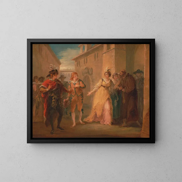 The revelation of Olivie's engagement in Twelfth Night, Act V, Scene i - William Hamilton — framed artwork on a wall