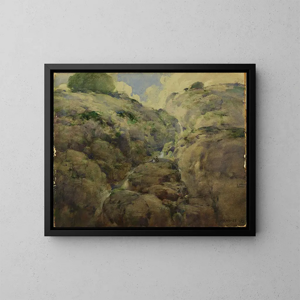 Gorge de montaña, Colorado - William Henry Holmes — cuadro enmarcado en la pared