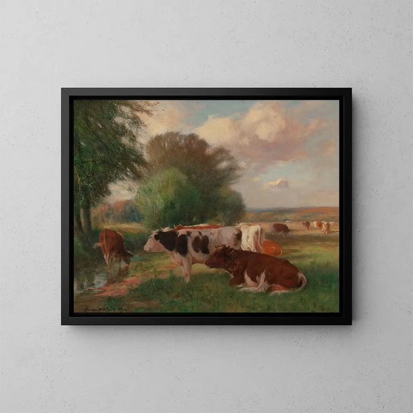 Fuera del calor - William Henry Howe — cuadro enmarcado en la pared
