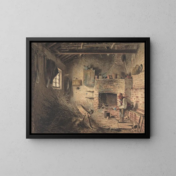 The Little Breakfast of the Lumberjacks - William Henry Hunt — framed artwork on a wall
