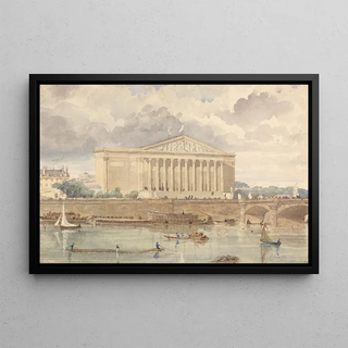 William Henry Lake Price - Chambre des Dputs et Pont Louis XVI July 30 1828 6 oclock in the morning.webp