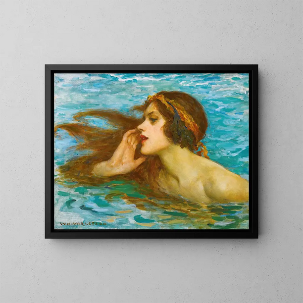 A Little Mermaid - William Henry Margetson — framed artwork on a wall