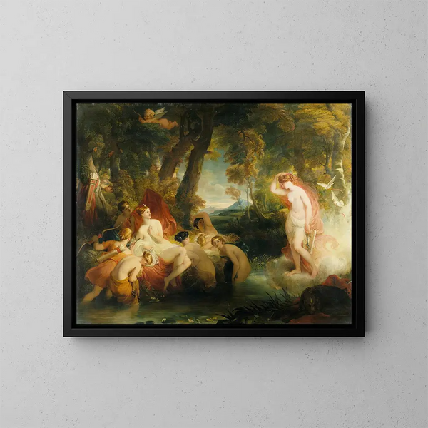 Venus en busca de Cupido sorprende a Diana - William Hilton — cuadro enmarcado en la pared
