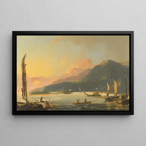 William Hodges - Tahitian War Galleys in Matavai Bay Tahiti.webp