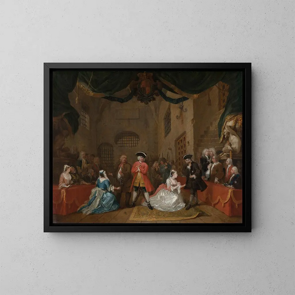 L'Opéra de los mendigos - William Hogarth — cuadro enmarcado en la pared