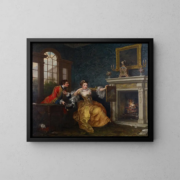 El último desafío de la dama - William Hogarth — cuadro enmarcado en la pared