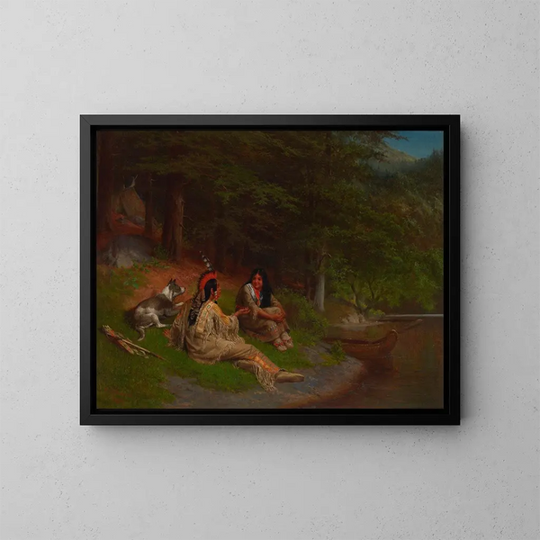 Idylle indienne - William Holbrook Beard — cuadro enmarcado en la pared