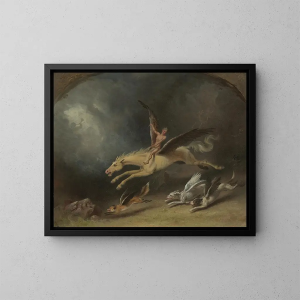 El sueño de los cazadores de zorros - William Holbrook Beard — cuadro enmarcado en la pared