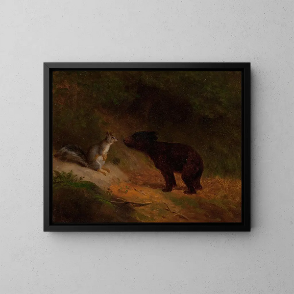 Amigos improbables - William Holbrook Beard — cuadro enmarcado en la pared