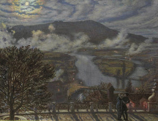 William Holman Hunt - View from a Terrace of a River Landscape at Night.webp
