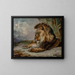 Sleeping Lion - William Huggins — framed artwork on a wall