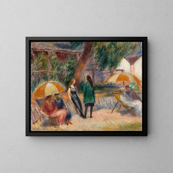 Playa con figuras en Bellport - William James Glackens — cuadro enmarcado en la pared
