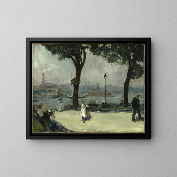 Parque East River - William James Glackens — cuadro enmarcado en la pared