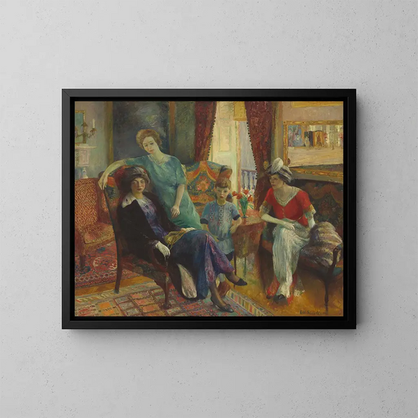 Family Group Painting - William James Glackens — framed artwork on a wall