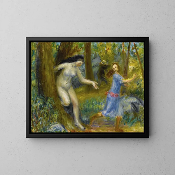 Serie de ninfas con un hombre - William James Glackens — cuadro enmarcado en la pared