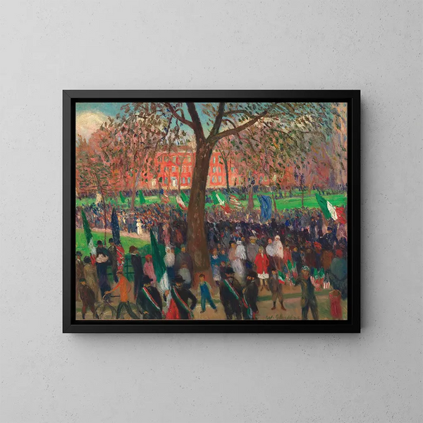 Parade en Washington Square - William James Glackens — cuadro enmarcado en la pared
