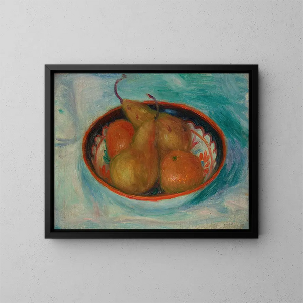 Peras y naranjas en un bol - William James Glackens — cuadro enmarcado en la pared