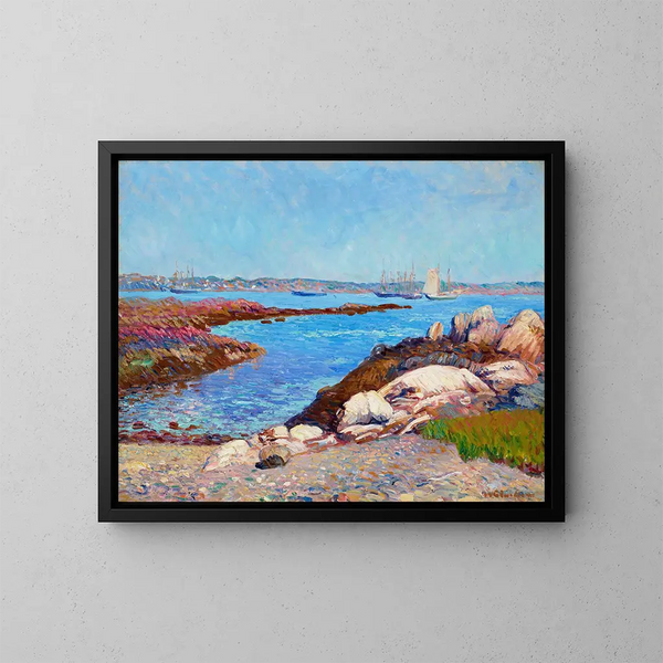 Portsmouth Harbor, New Hampshire - William James Glackens — cuadro enmarcado en la pared