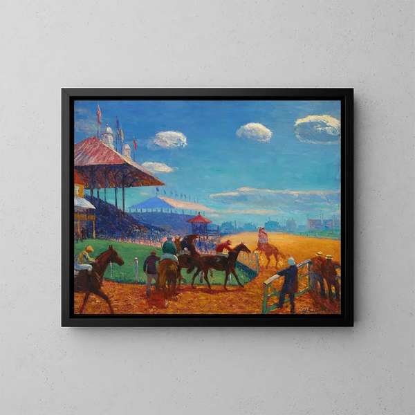 Pista de carrera - William James Glackens — cuadro enmarcado en la pared