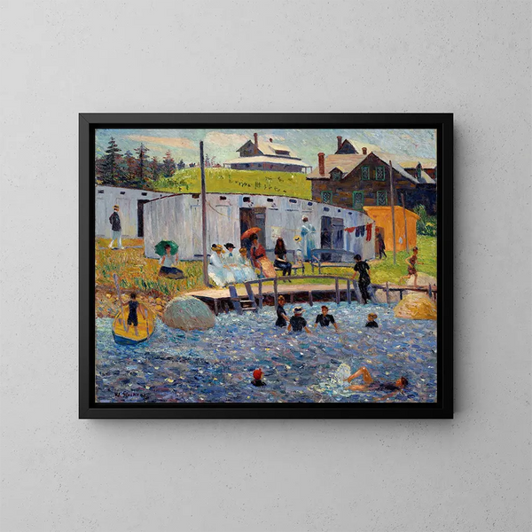 L'heure du bain, Chester, Nova Scotia - William James Glackens — framed artwork on a wall