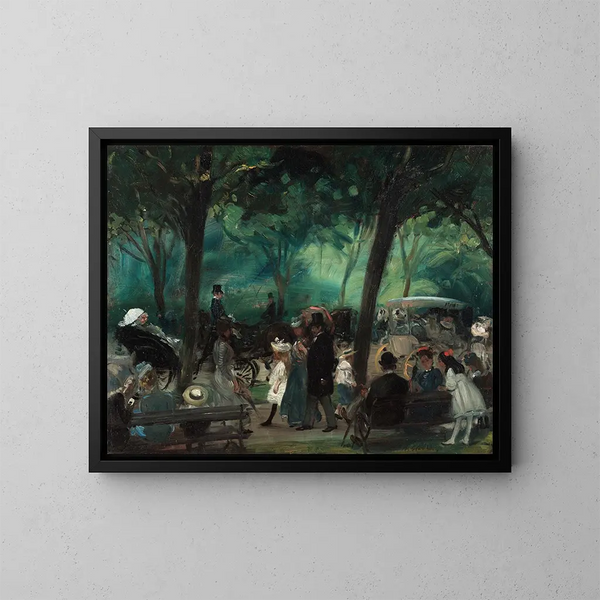 La Promenade dans Central Park - William James Glackens — framed artwork on a wall