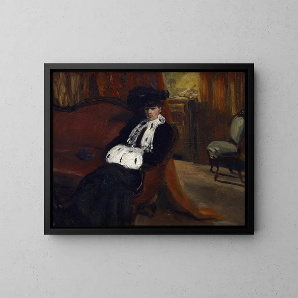 El manguito de armiño - William James Glackens — cuadro enmarcado en la pared