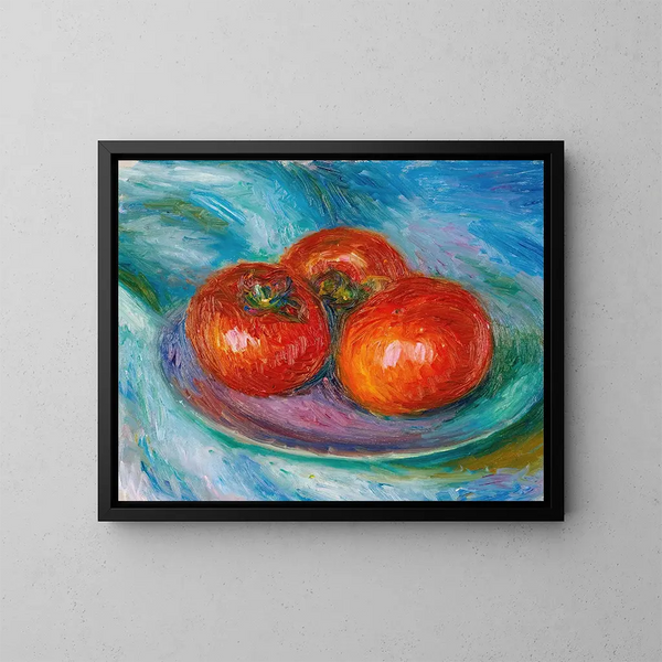 Tres tomates - William James Glackens — cuadro enmarcado en la pared