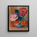 Tulips and Peonies in a Pitcher - William James Glackens — framed artwork on a wall