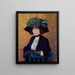 Woman with Green Hat - William James Glackens — framed artwork on a wall