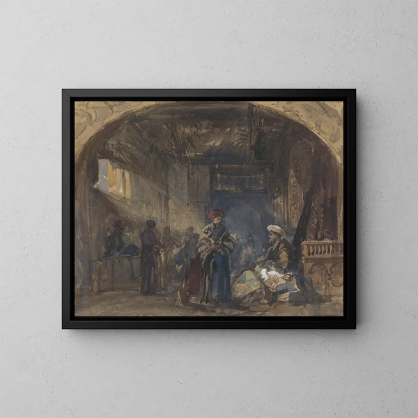 Bazaar del Cairo - William James Müller — cuadro enmarcado en la pared
