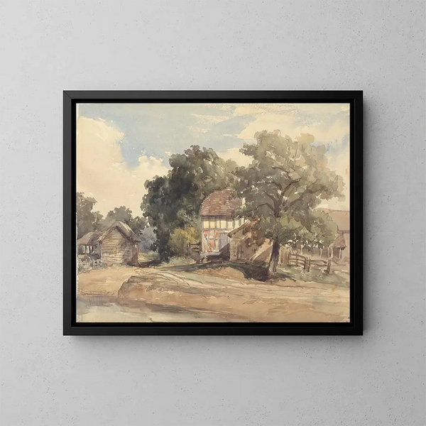 Edificios agrícolas - William James Müller — cuadro enmarcado en la pared