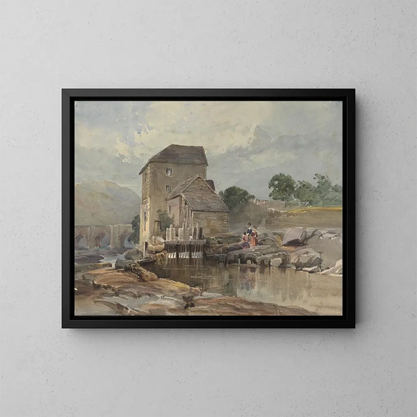 El puente de Llangollen - William James Müller — cuadro enmarcado en la pared