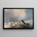 Shipwreck off the coast in winter - William Joy — framed artwork on a wall
