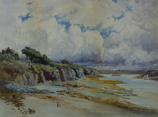 William Lees Judson - A View of a Coastal Inlet on a Cloudy Day.webp