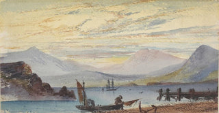 William Mathew Hodgkins - View from Maori Kaik looking up Otago Harbour.webp